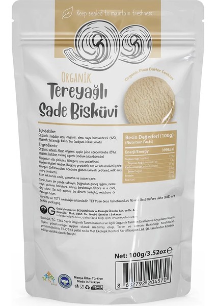 Buğz Og Natural Organik Tereyağlı Sade Bisküvi (100 Gr) fiyatları