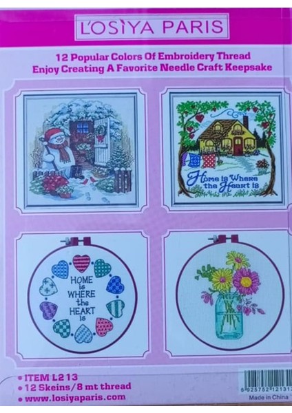 Losiya Paris 12 Li Renk Muline Ip Seti Etamin Ipi Kanaviçe Ipi Seti fiyatları