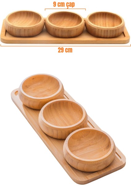 Standlı Bambu Çerezlik, 3'lü Çerezlik, Ikramlık ve Sunumluk Seti Takımı, 9 cm Çap, 1 Set modelleri