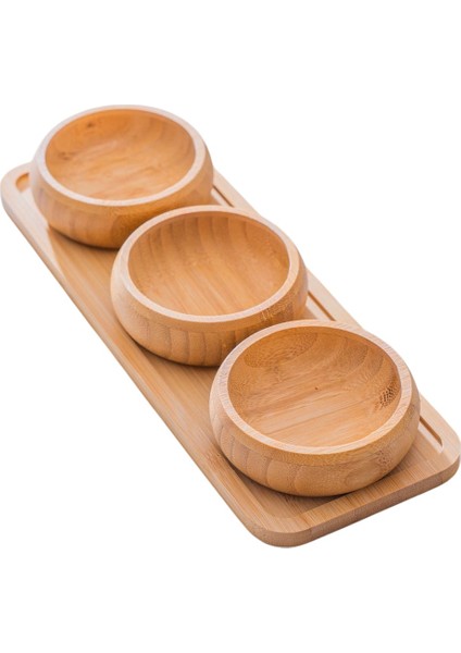 Standlı Bambu Çerezlik, 3'lü Çerezlik, Ikramlık ve Sunumluk Seti Takımı, 9 cm Çap, 1 Set indirimleri