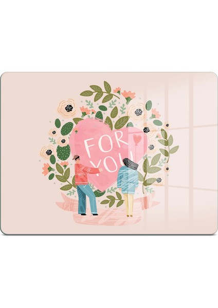 Cam Kesme Tahtası ve Sunumluk Pembe For You Yazı Desenli 20X30 cm fiyatları