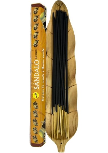 5052 El Yapımı Doğal Tik Ağacı Yaprak Model Ahşap Tütsülük - 20'li Tütsü Hediyeli modelleri