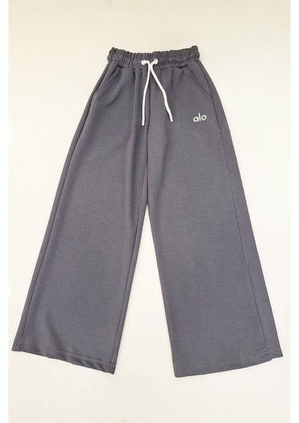 Kız Çocuk Doble Face Kumaş Geniş Paça Eşofman Alt 10-15 Yaş 12318