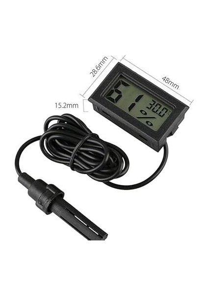 Mini LCD Nem Sıcaklık Isı Ölçer Problu Dijital Termometre Higrometre Akvaryum Kuluçka Iç Dış Mekan fiyatları