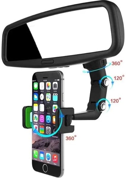 Dikiz Aynası Çok Amaçlı Telefon Tutucu 360 Derece Dönebilir fırsatları