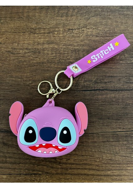 Kız Çocuk Stitch Silikon Cüzdan Stiç Stik Çanta Süsü Charm Anahtarlık 1 Adet