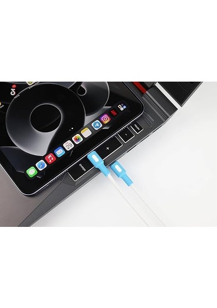 Coral Type C-C Power Delivery Hızlı Şarj Kablosu, Beyaz Kablo, Beyaz/mavi Uçlar (120 Cm) fırsatları