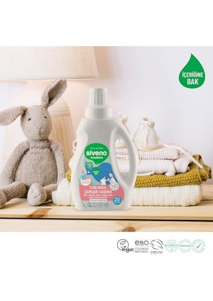 Siveno %100 Doğal Bebek Çamaşır Sabunu Kendinden Yumuşatıcılı Bitkisel Deterjan Konsantre Vegan 750 ml fiyatları