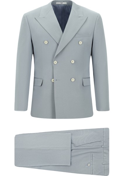 Slim Fit Dar Kesim Pamuklu Lyocell Kruvaze Takım Elbise indirimleri