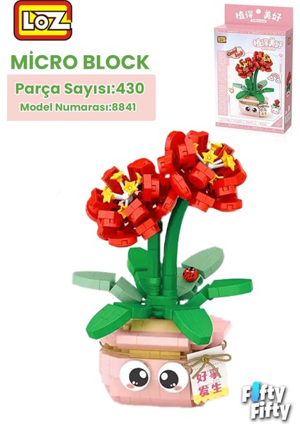 Loz Mikro Blok Serisi Nergis Figürü 430 Parça Oyuncak Yapım Seti FFLZ-8841