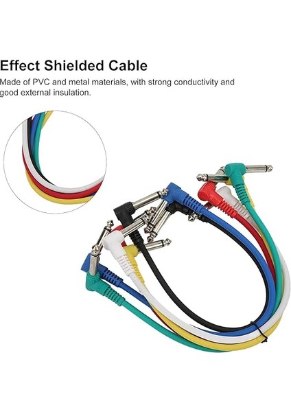 Gitar Yama Kablosu, 6 Adet Efekt Kablosu Renk Korumalı Gürültü Azaltma Pedalı Patch Kabloları Elektro Gitar Bas Için fırsatları
