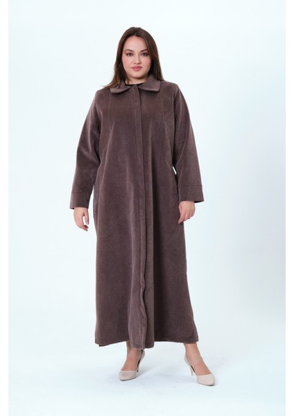 Pelinsu Kadın Büyük Beden Fok Kumaş Astarlı Tam Boy Tüylü Kaban indirimleri