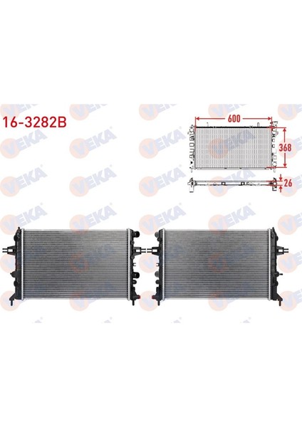 VEKA-16-3282B - Su Radyatoru Brazıng Opel Astra G 1.6 2000-2009