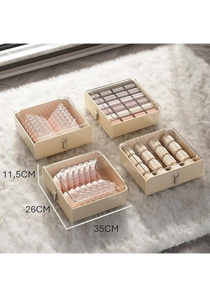 16 Bölmeli Dolap Içi Çorap ve Iç Çamaşır Düzenleyici Kutu – Şeffaf Kapaklı, Çekmeceli Organizer, Çok Gözlü Saklama Kutusu fiyatları