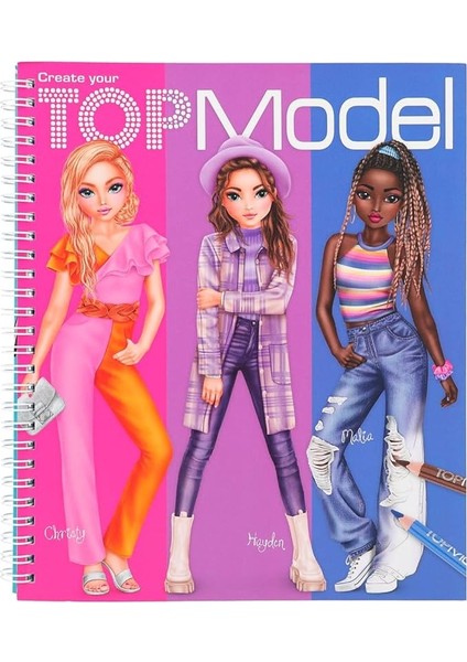 12447 Create Your Topmodel – Boyama Kitabı Seti, 40 Sayfa, Moda Kıyafetler Tasarlamak Için