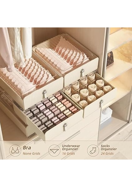 16 Bölmeli Dolap Içi Çorap ve Iç Çamaşır Düzenleyici Kutu – Şeffaf Kapaklı, Çekmeceli Organizer, Çok Gözlü Saklama Kutusu indirimleri