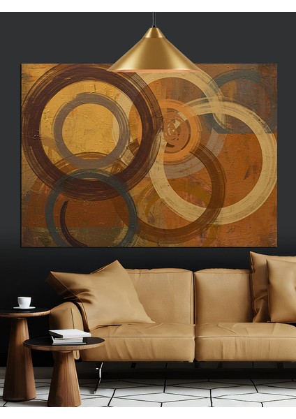 Geometrik Dairesel Desenli Arka Plan Dekoratif Kanvas - Mdf Ahşap Tablo modelleri