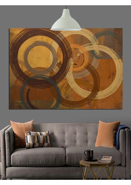 Geometrik Dairesel Desenli Arka Plan Dekoratif Kanvas - Mdf Ahşap Tablo indirimleri