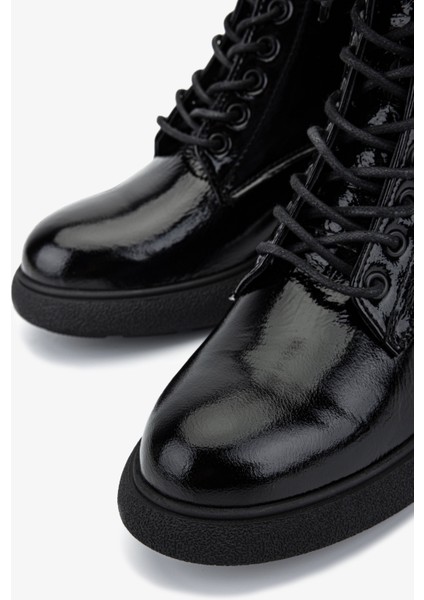 Kadın Hakiki Deri Siyah Kırışık Rugan Casual Bot 434 1305 Bn Bot SK25-26 Sıyah Krsk Rgn modelleri