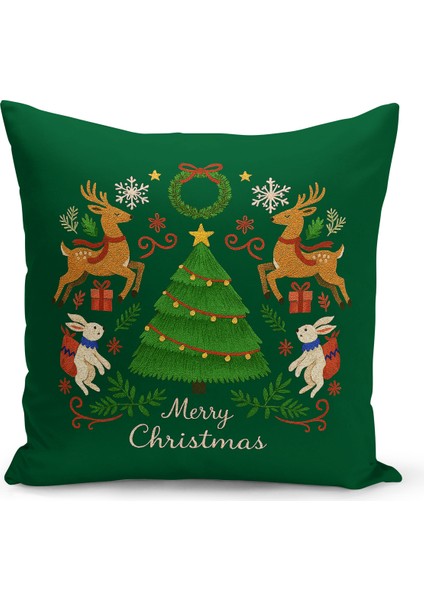 Yılbaşı Serisi Çift Tarafı Dijital Baskılı 4'lü Kırlent Kılıfı Seti (Christmas Noel Cushion Cover) modelleri