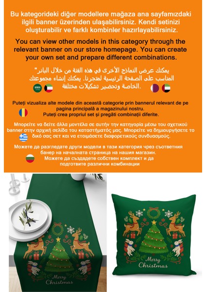 Yılbaşı Serisi Çift Tarafı Dijital Baskılı 4'lü Kırlent Kılıfı Seti (Christmas Noel Cushion Cover) fırsatları