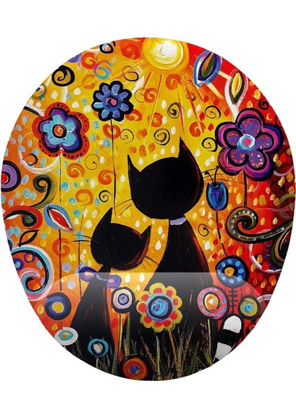 Fikirler Gün Batımı ve Kediler Bilek Destekli Mouse Pad