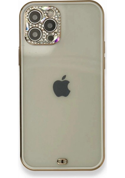 iPhone 12 Pro Kılıf Liva Taşlı Silikon - Beyaz