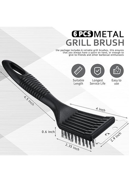 6 Adet 8 Inç Izgara Fırçası Hurda Siyah Izgara Fırçalama Fırçası Paslanmaz Çelik Tel Izgara Temizleyici Fırça Barbekü Temizleyici Aksesuarları Kapalı Açık Izgara Kaldırmak Yağ Yanmış Gıda fiyatları