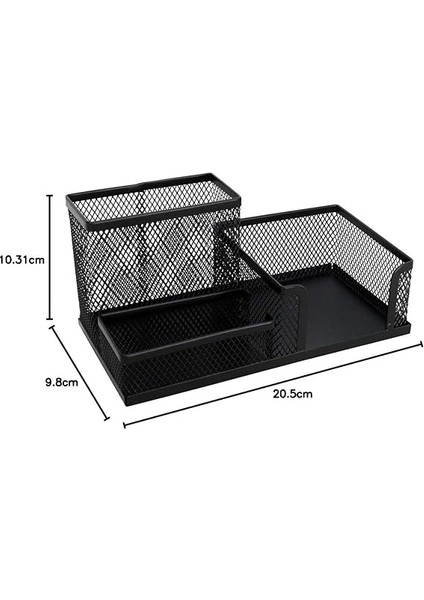 Offıce Tel Metal Kalemlik, 3 Bölmeli, Siyah indirimleri