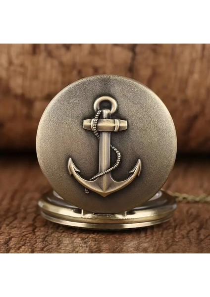 Kişiye Özel Çapa Kabartmalı Büyük Boy Köstekli Saat