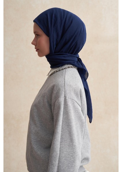 Organik Kırışık Eşarp Koyu Lacivert modelleri