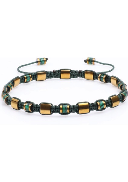 Malakit, Hematit Doğal Taş Bileklik, Kadın Bileklik, Tasarım Bileklik, Ipli Ayarlanabilir