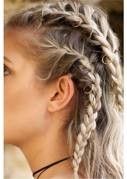 Kadın 18'li Trendy Gold Saç Küpe Seti