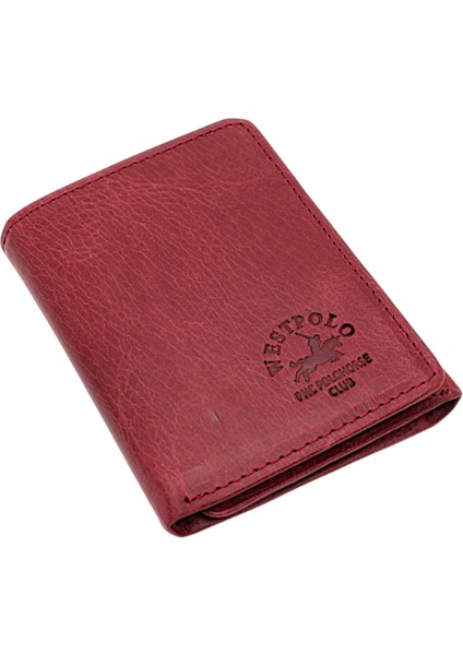 Hakiki Eskitme Deri Kağıt Para Bozuk Para ve Kart Bölmeli Unisex Cüzdan - Bordo fiyatları