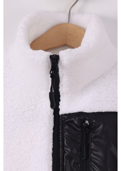 Çocuk Lastik Manşetli Fermuarlı Unisex Kuzu Wellsoft Peluş Ceket modelleri