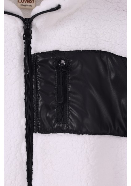 Çocuk Lastik Manşetli Fermuarlı Unisex Kuzu Wellsoft Peluş Ceket fırsatları