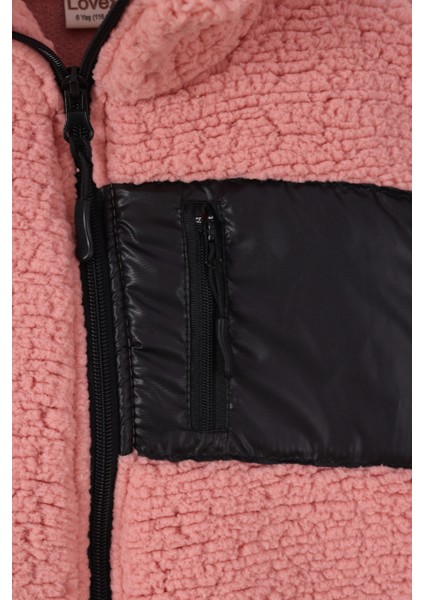 Çocuk Lastik Manşetli Fermuarlı Unisex Kuzu Wellsoft Peluş Ceket modelleri