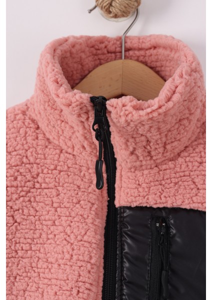 Çocuk Lastik Manşetli Fermuarlı Unisex Kuzu Wellsoft Peluş Ceket fırsatları