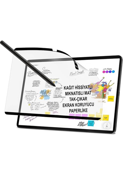 Galaxy Tab S9/S9FE/S8/S7 Uyumlu Mıknatıslı Paper-Like Tablet Ekran Koruyucu Kağıt Hissiyatlı