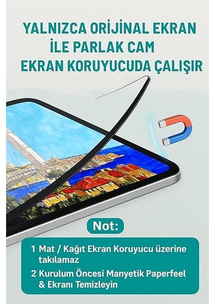 Galaxy Tab S9/S9FE/S8/S7 Uyumlu Mıknatıslı Paper-Like Tablet Ekran Koruyucu Kağıt Hissiyatlı fiyatları