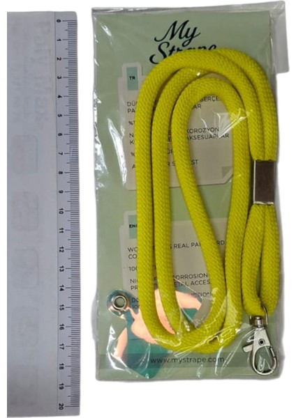 SARI PARACORD TELEFON BOYUN ASKISI TÜM KILIFLARA UYUMLU