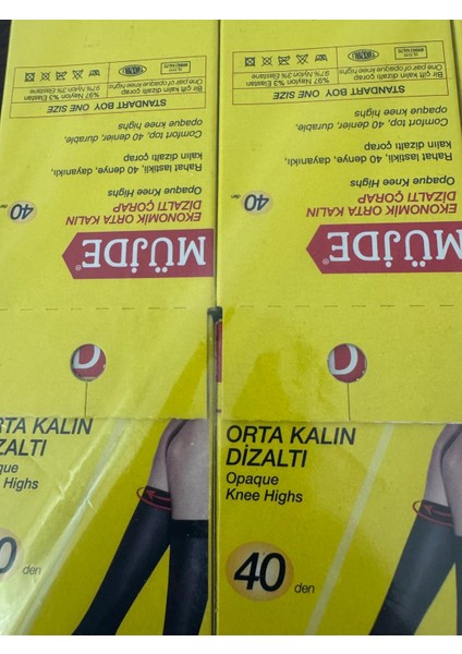 Orta Kalın Dizaltı Çorap 40 Den Siyah 4'lü fiyatları