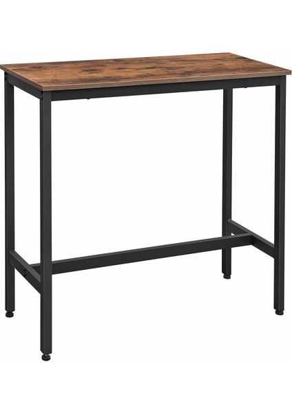 Bar Masası, Mutfak Masası, Mutfak Tezgahı, Dikdörtgen Çubuk Masa, Sağlam Metal Çerçeve, 100 x 40 x 90 Cm, Montaj, Ince, Endüstriyel Tasarım, -Siyah LBT10X