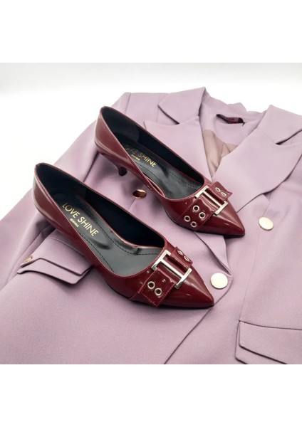 Amoria Kadın Kemerli Tokalı Sivri Burun Topuklu Ayakkabı Zarif Tasarım fırsatları