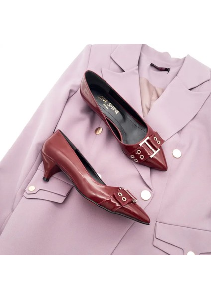 Amoria Kadın Kemerli Tokalı Sivri Burun Topuklu Ayakkabı Zarif Tasarım indirimleri