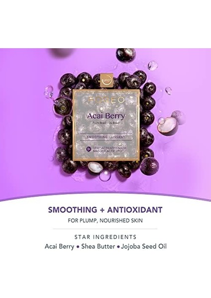 Foreo Ufo™ Mask Acai Berry Pürüzsüzleştirici (6&apos;lı) Aktif Maske (1 x 6 Adet)