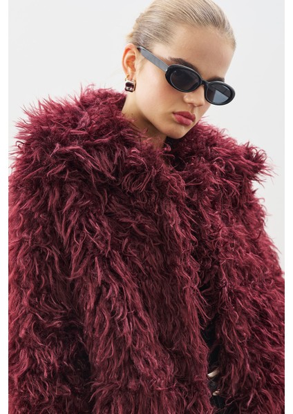 Mara Kürk Ceket Bordo