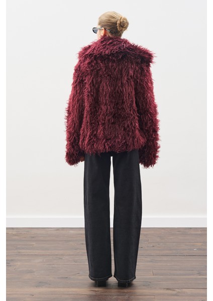 Mara Kürk Ceket Bordo