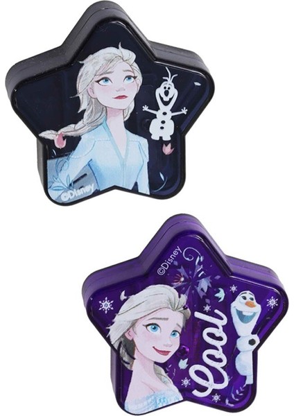 2 Li Kalemtraş Yıldız 2 Adet Karlar Kraliçesi Elsa Geniş Hazneli Çift Bıçaklı Kalem Traş No6 Figürlü Jumbo Kalemtıraş