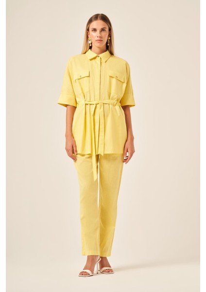 Ftz Kadın Keten Takım Sarı 31196 fiyatları